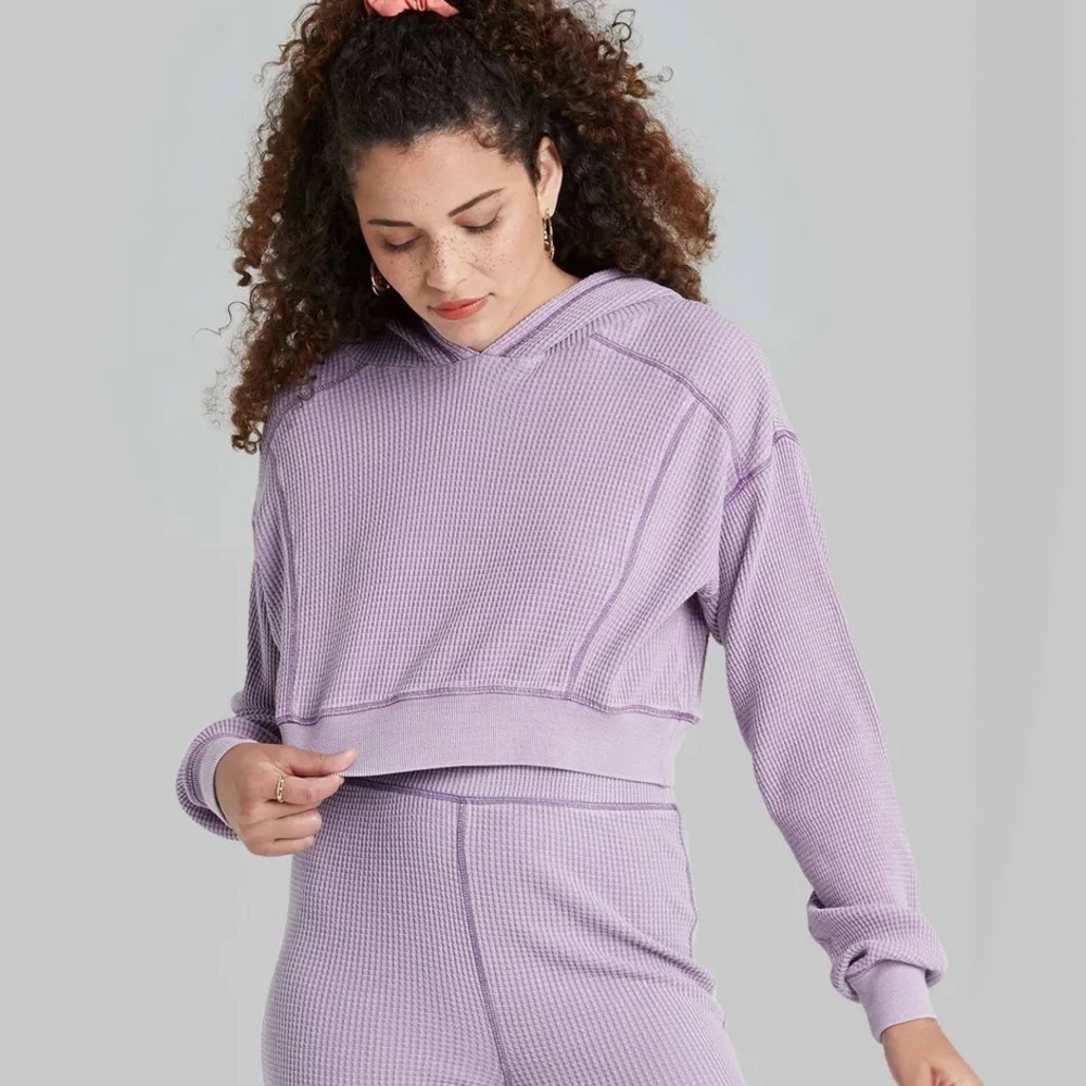 Wild Fable Purple Waffle Hoodie Shirt